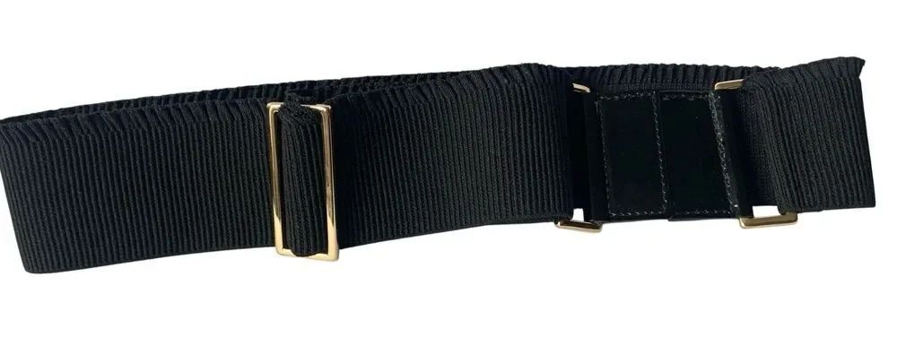Nina Ricci Black w/ Gold HARDWEAR adjustable Stretch Belt